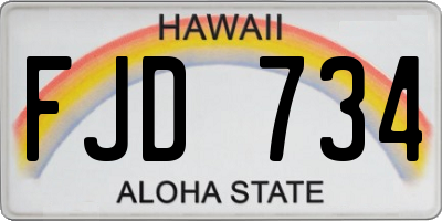 HI license plate FJD734