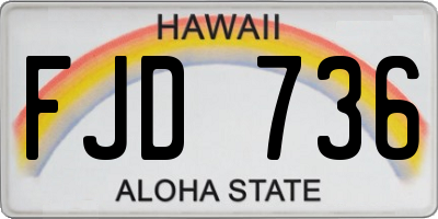 HI license plate FJD736