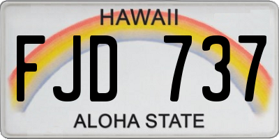 HI license plate FJD737