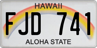 HI license plate FJD741