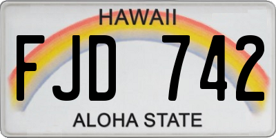 HI license plate FJD742