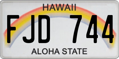 HI license plate FJD744