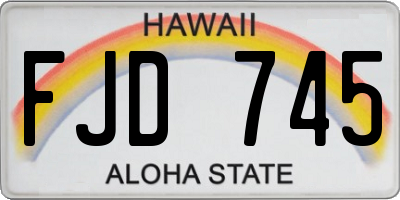 HI license plate FJD745