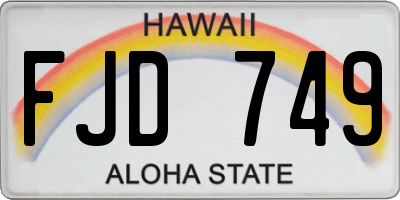 HI license plate FJD749