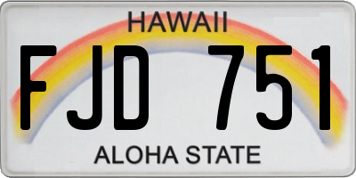 HI license plate FJD751