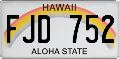 HI license plate FJD752