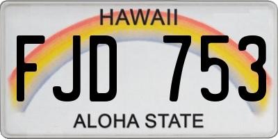 HI license plate FJD753