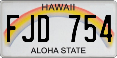 HI license plate FJD754