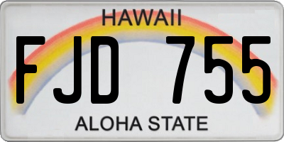 HI license plate FJD755