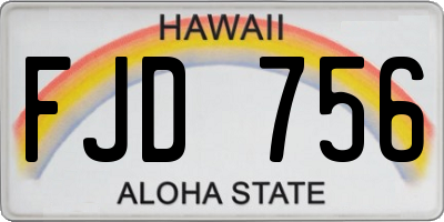 HI license plate FJD756