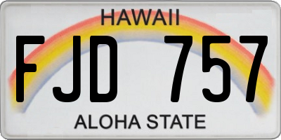 HI license plate FJD757