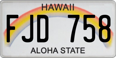HI license plate FJD758