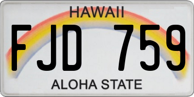 HI license plate FJD759
