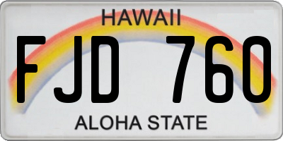 HI license plate FJD760