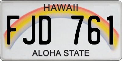HI license plate FJD761