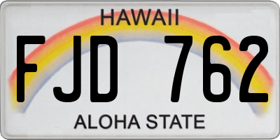 HI license plate FJD762