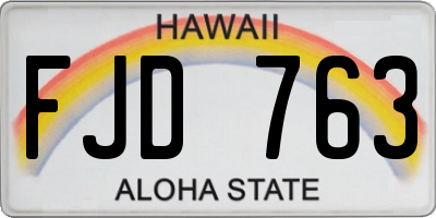 HI license plate FJD763