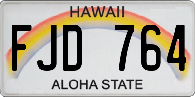 HI license plate FJD764