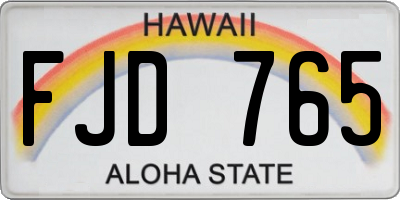 HI license plate FJD765