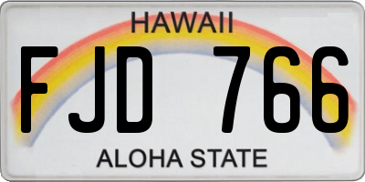 HI license plate FJD766