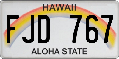 HI license plate FJD767