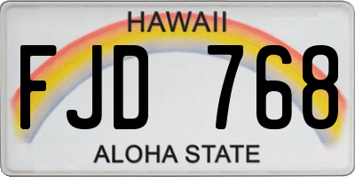 HI license plate FJD768