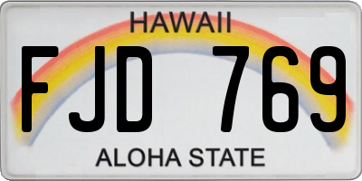 HI license plate FJD769