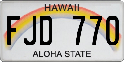 HI license plate FJD770