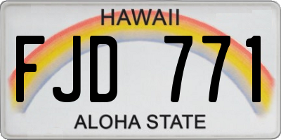 HI license plate FJD771