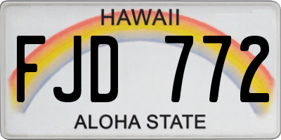 HI license plate FJD772