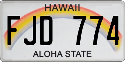 HI license plate FJD774