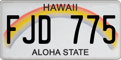 HI license plate FJD775