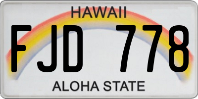 HI license plate FJD778