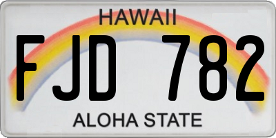 HI license plate FJD782