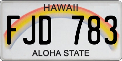 HI license plate FJD783