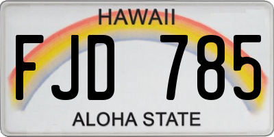 HI license plate FJD785
