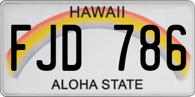 HI license plate FJD786