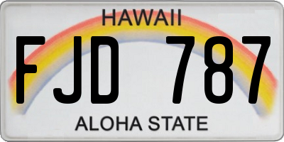 HI license plate FJD787