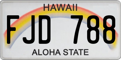 HI license plate FJD788