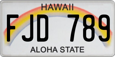 HI license plate FJD789