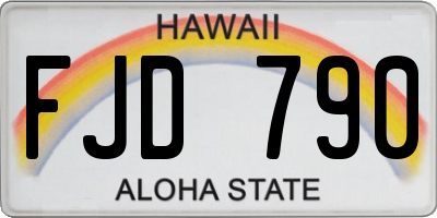 HI license plate FJD790
