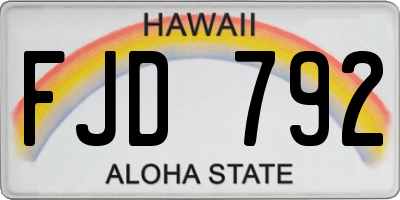 HI license plate FJD792
