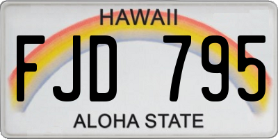 HI license plate FJD795
