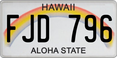 HI license plate FJD796