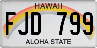 HI license plate FJD799