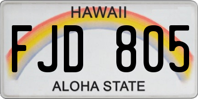 HI license plate FJD805