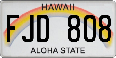 HI license plate FJD808