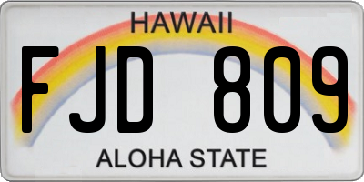 HI license plate FJD809