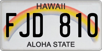 HI license plate FJD810