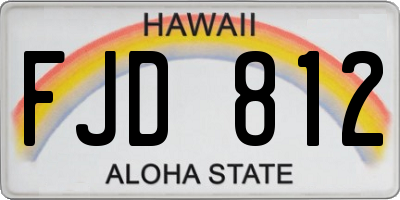 HI license plate FJD812